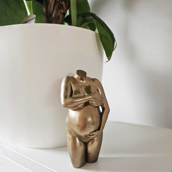 Zwangerschapsbeeldje glossy goudlook | 17-103