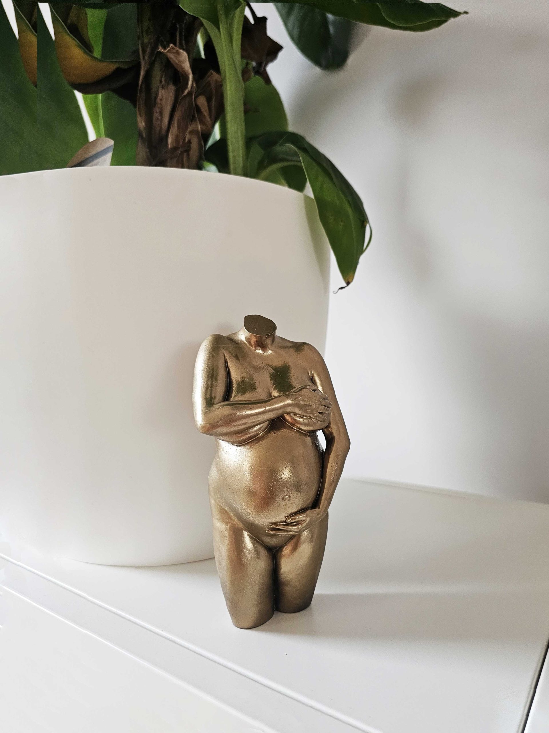 3D-buik-goud Zwangerschapsbeeldje glossy goudlook | 17-103 - Afbeelding 1