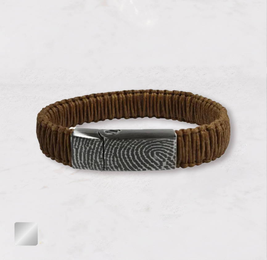 RVS-leer-bruin Bruine leren armband met RVS sluiting | 14-210 - Afbeelding 1