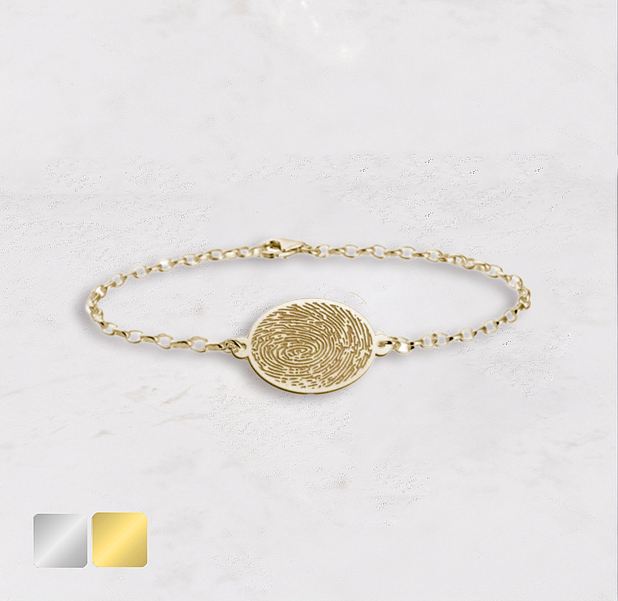 armband-ovaal-goud Armband ovaal met vingerafdruk | 16-201 - Afbeelding 1