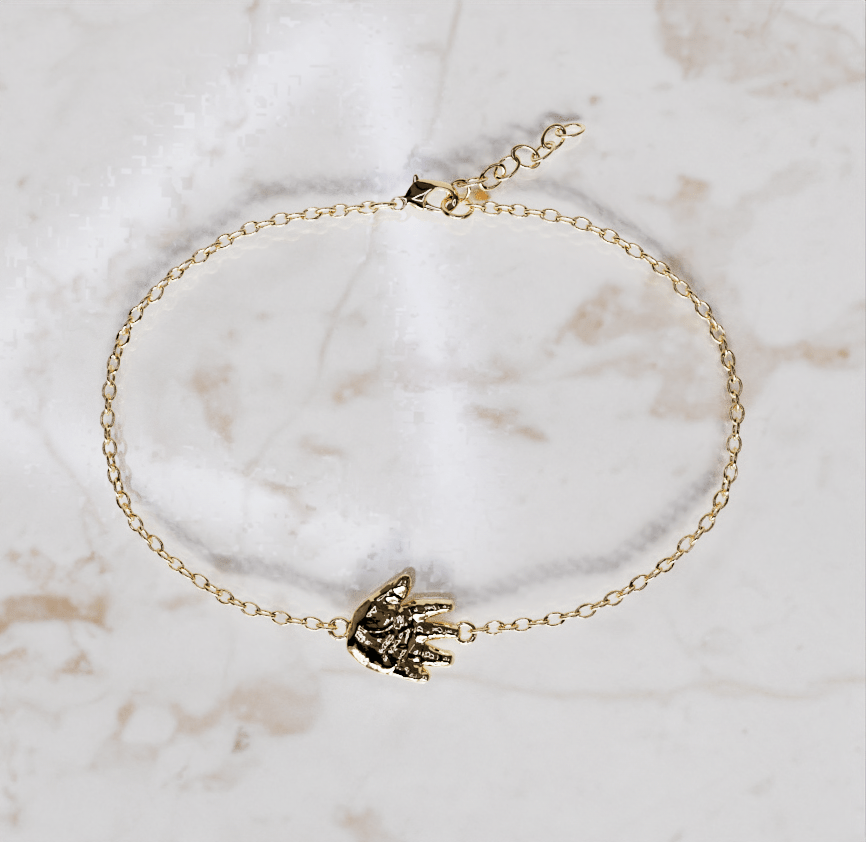 armbandje-met-handje-mee-gold-voor Armband met twee afdrukken | 14-214 - Afbeelding 1