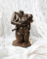 Brons Moeder en kind beeld zonder kleding | 14-110