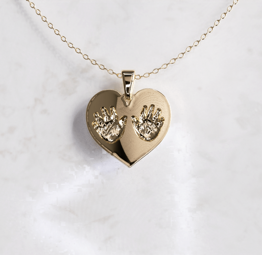 collier-hartje-handjes-er-in Ketting bedel plat hartje huisdier | 13-402 - Afbeelding 1