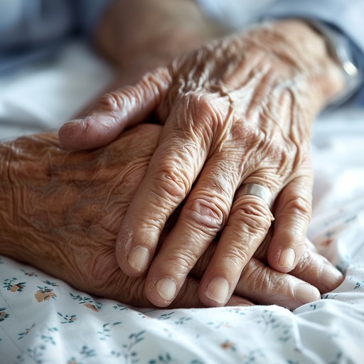 oudere handen over elkaar gekruist