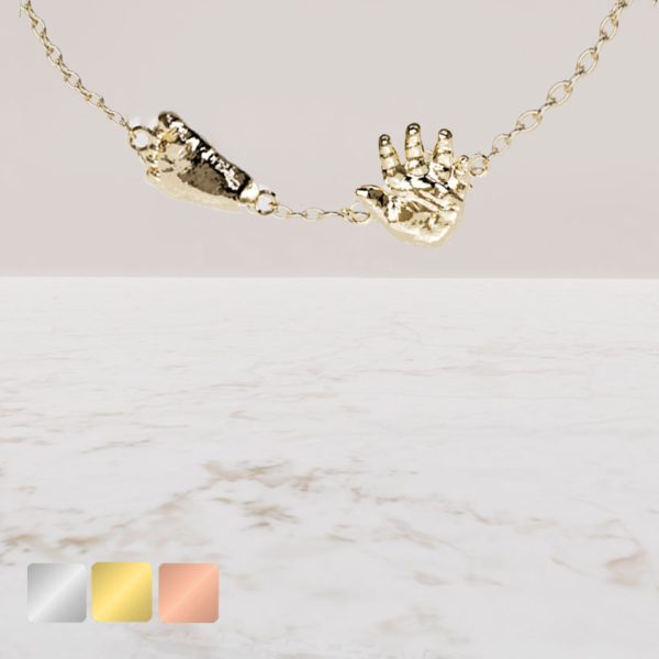 Ketting met 2 handjes/ voetjes | 14-417