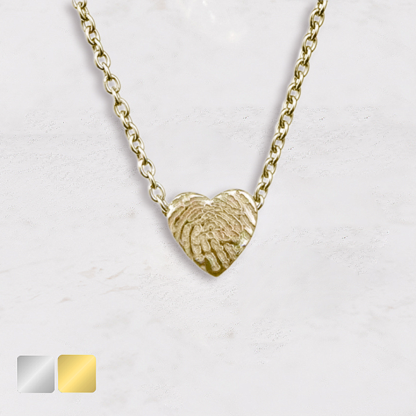 Vingerafdruk hartje aan collier | 16-400