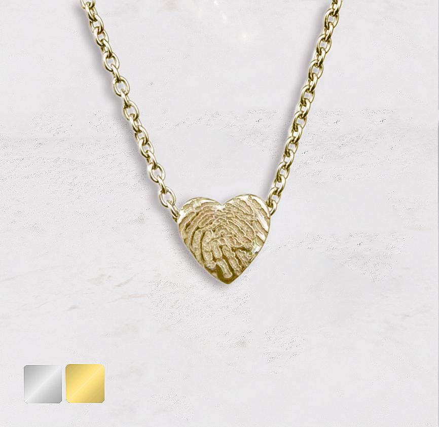hartje-aan-collier-goud Vingerafdruk hartje aan collier | 16-400 - Afbeelding 1