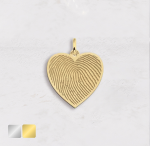 Hartje plat met vingerafdruk hanger | 16-403