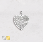 Hartje plat met vingerafdruk hanger | 16-403 - Afbeelding 2
