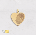 Hartje plat met vingerafdruk zijkant hanger | 16-404