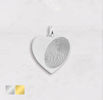 Hartje plat met vingerafdruk zijkant hanger | 16-404 - Afbeelding 2