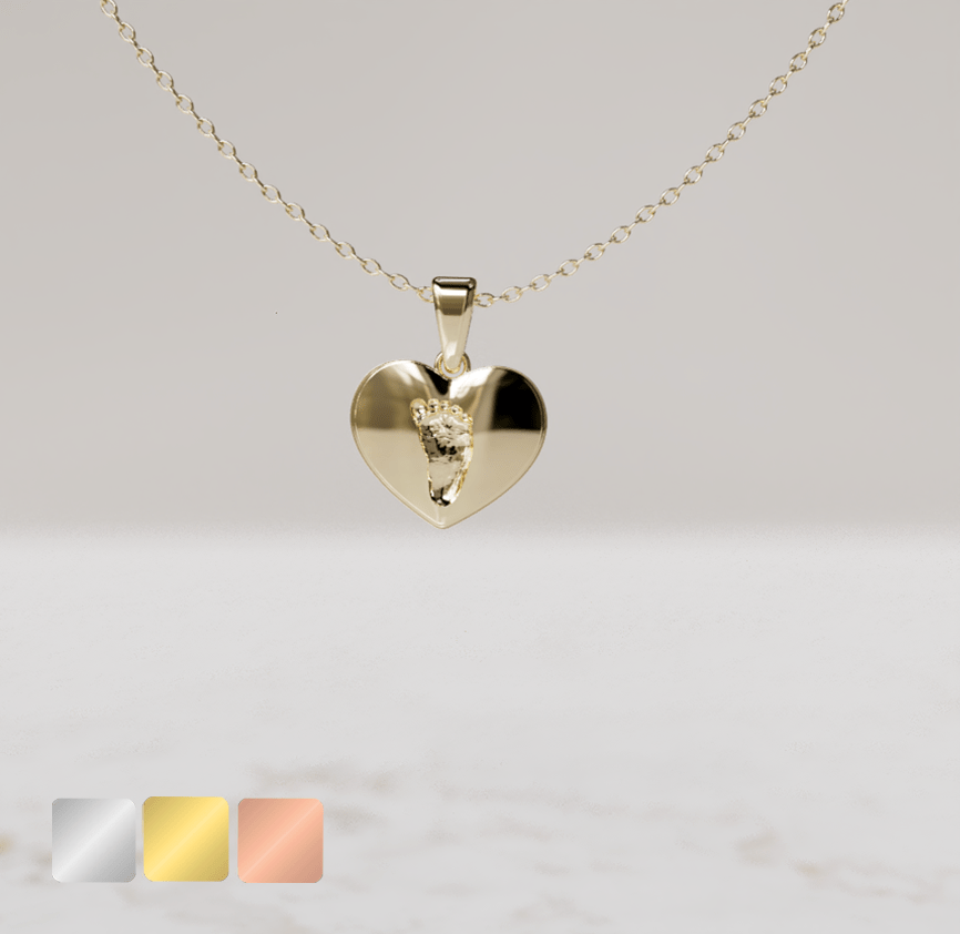 hartje-semibollig-goud-voor-kleur Ketting met hartje | 14-409 - Afbeelding 1
