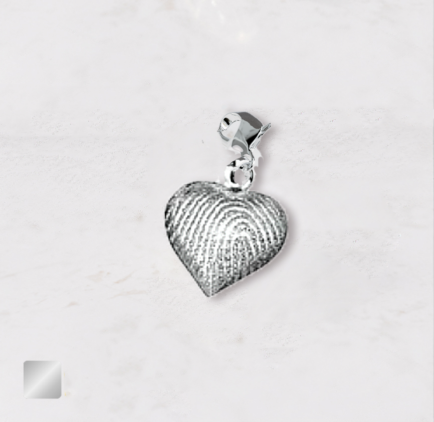 hartje-zilver Bedel hartje vingerafdruk | 16-600 - Afbeelding 1
