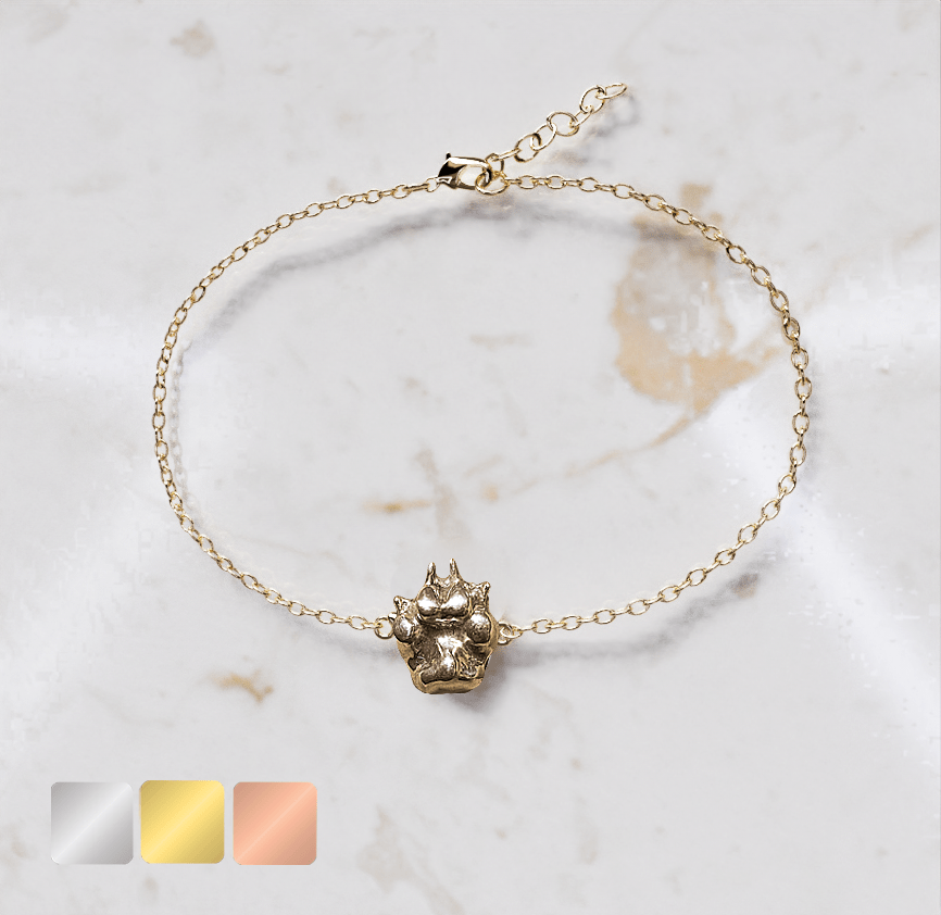 kleuren-goud-zilver-rose-zijkant Armband pootje rechtop | 13-201 - Afbeelding 1