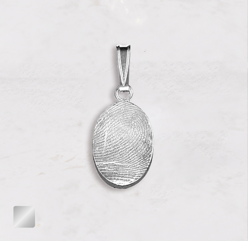 ovale-hanger Ovale hanger met oogje vingerafdruk | 16-408 - Afbeelding 1