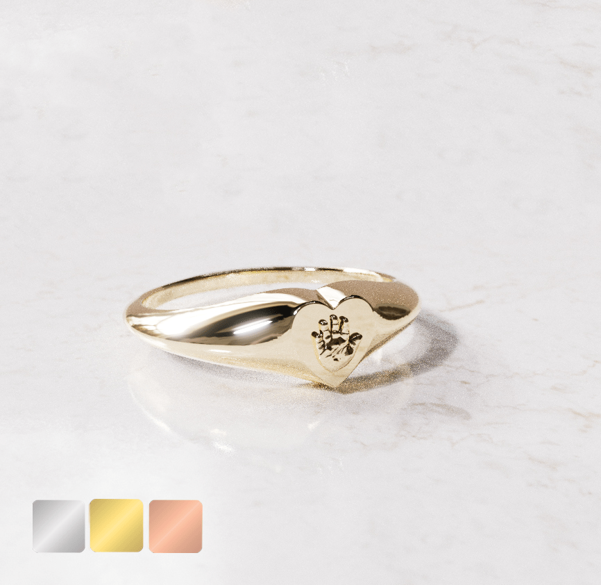 render-hartjesring-goud-kleur Smalle hartjesring | 14-311 - Afbeelding 1