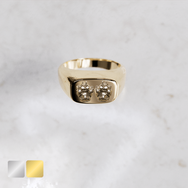 Zegelring rechthoeking afgerond huisdier Heren | 13-318