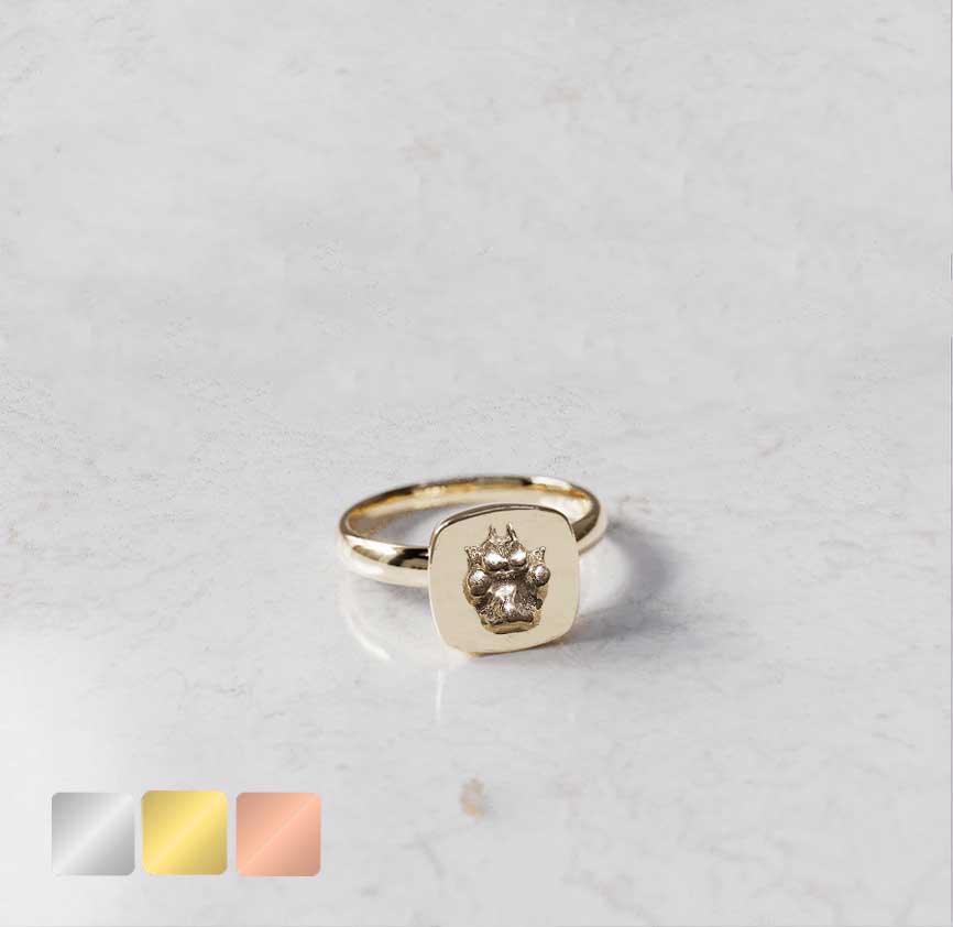 ring-33-goud-kleur Ring vierkant huisdier | 13-310 - Afbeelding 1