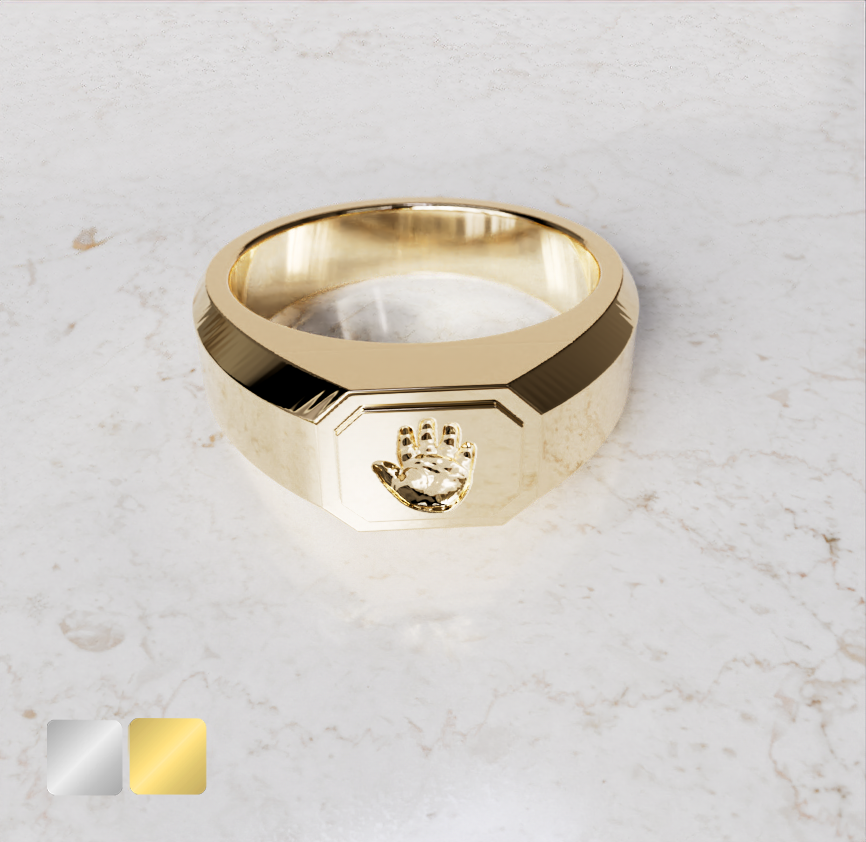 ring-afgehoekt-handje-er-in-goud-voor-klleur-goud-3 Facetring Heren | 14-322 - Afbeelding 1