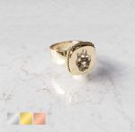 Ring vierkant met omlijsting huisdier | 13-311