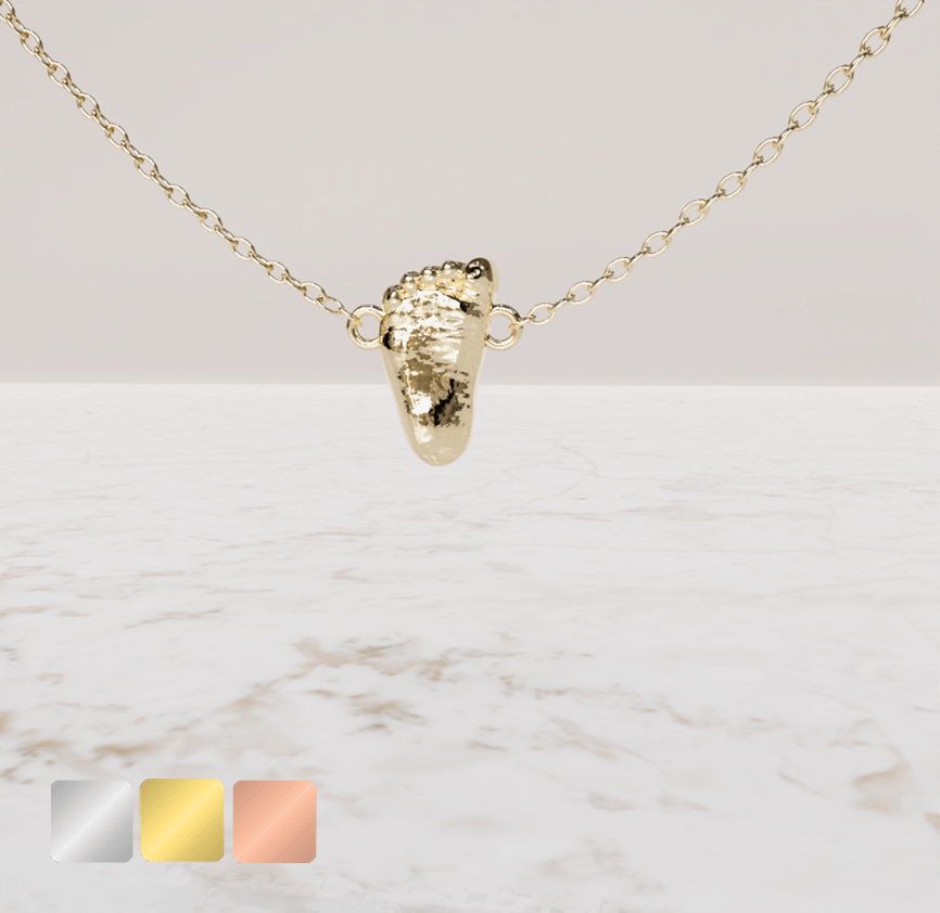 voetje-collier-goud-voor-kleur Ketting voetje rechtop | 14-403 - Afbeelding 1