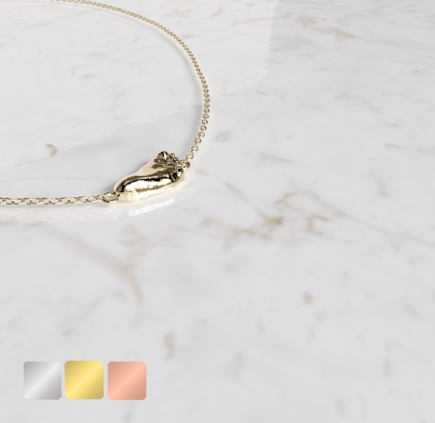 voetje-zijcollier-gold-zij-kleur Ketting voetje met richting mee | 14-404 - Afbeelding 1