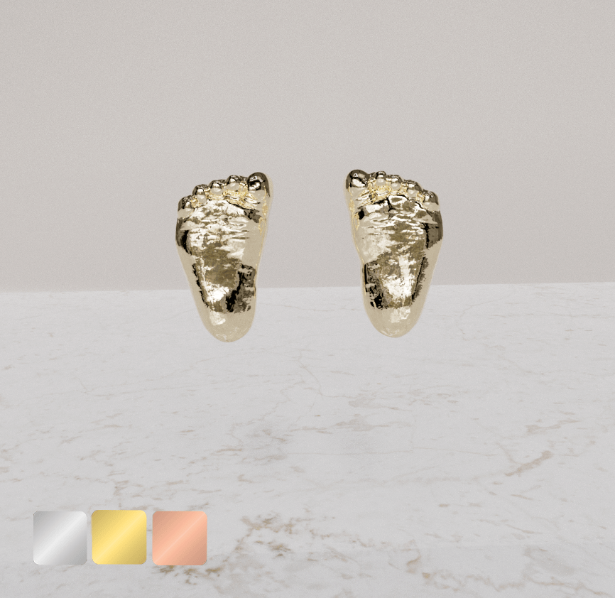 voetjes-studs-goud-voor-kleur-1 Oorstekers voetjes | 14-500 - Afbeelding 1