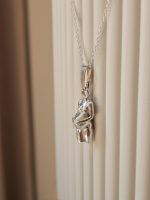 Ketting met zwangerschaps bedel met armen | 17-400