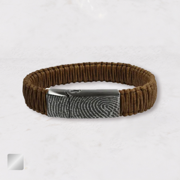 lederen armband met vingerafdruk