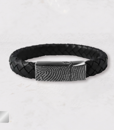 lederen armband met vingerafdruk