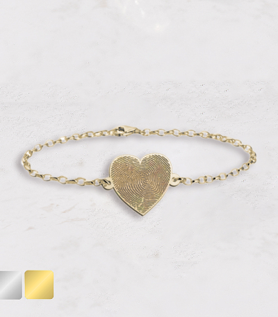 vingerafdruk armband hartje goud