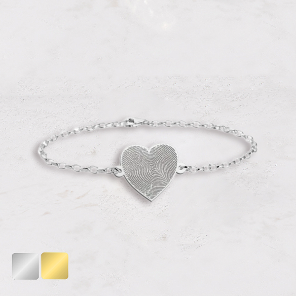 vingerafdruk armband hartje goud