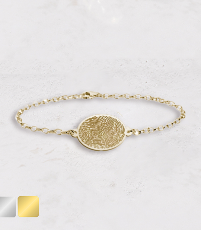 vingerafdruk armband ovaal goud