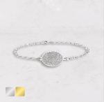 vingerafdruk armband ovaal zilver