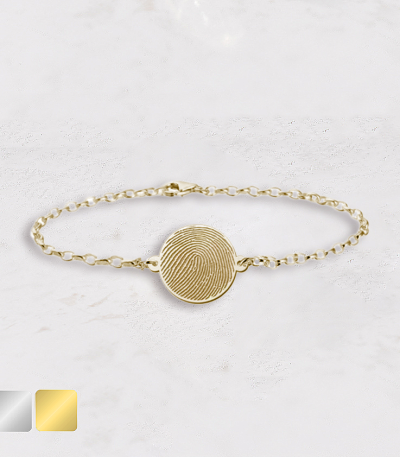 vingerafdruk armband rond goud