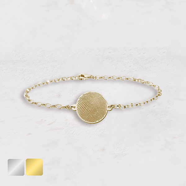vingerafdruk armband rond goud