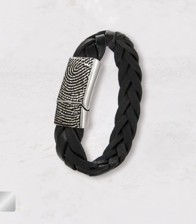 lederen armband met vingerafdruk