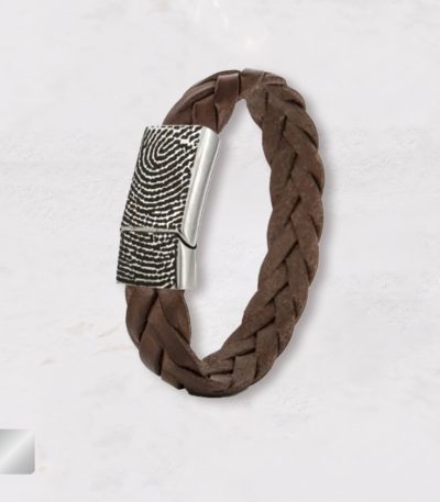 lederen armband met vingerafdruk