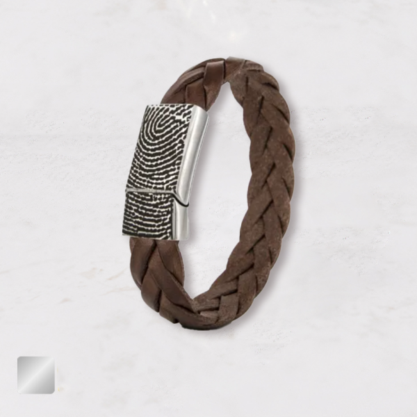 lederen armband met vingerafdruk