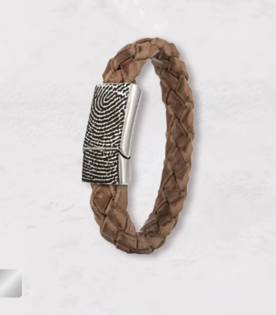 lederen armband met vingerafdruk