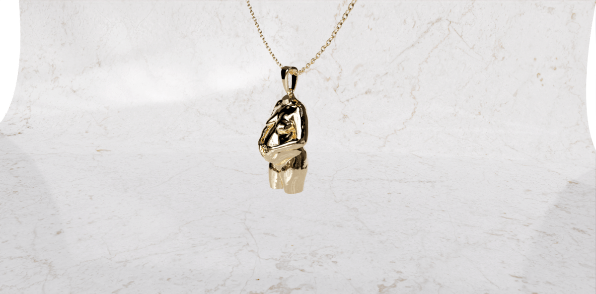 Ketting met zwangerschaps bedel met armen | 17-400 - Afbeelding 3