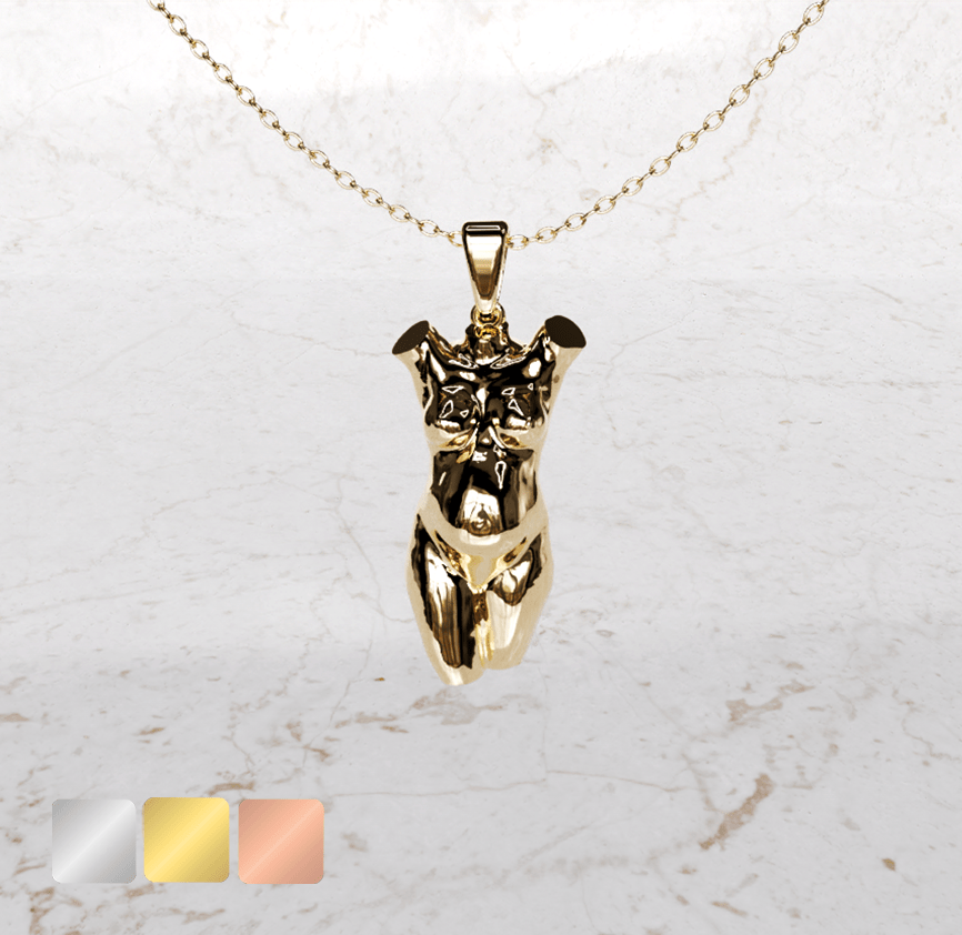 bedel-zwanger-zonder-handen-gold-voor-kleur.png Ketting met zwangerschaps bedel zonder armen | 17-401 - Afbeelding 1