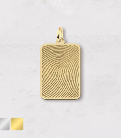 rechthoek met vingerafdruk bedel goud