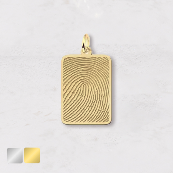 rechthoek met vingerafdruk bedel goud