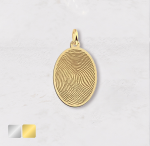 vingerafdruk in ovale bedel goud