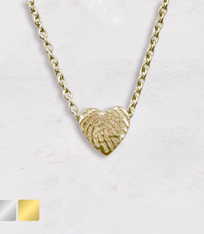 ketting met vingerafdruk hartje goud