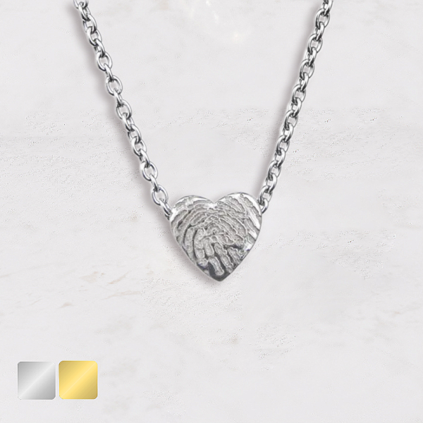 ketting met vingerafdruk hartje zilver