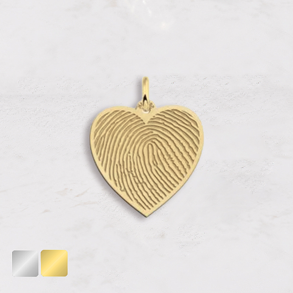 vingerafdruk in de vorm van een hartje goud
