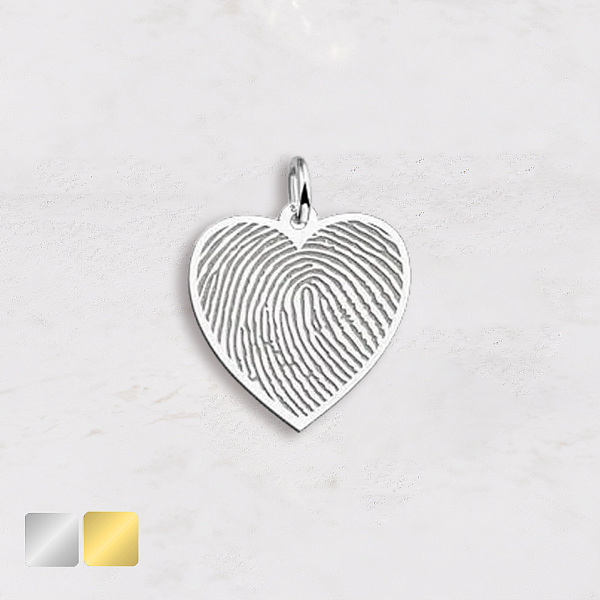 vingerafdruk in de vorm van een hartje goud