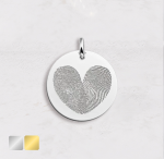 vingerafdruk in de vorm van een hartje zilver